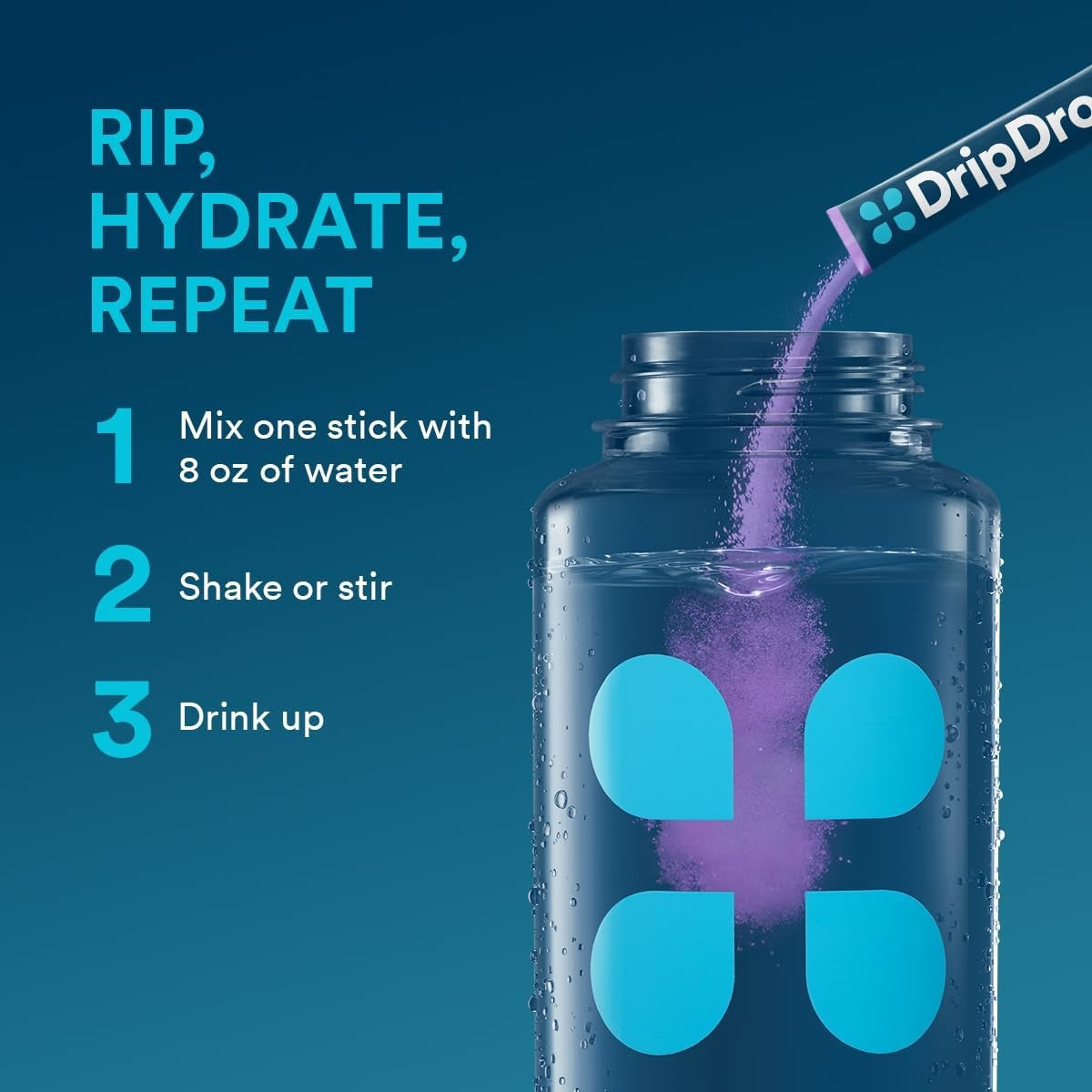 DripDrop Grape Electrolyte Powder, 8 oz sticks, 32 count H0