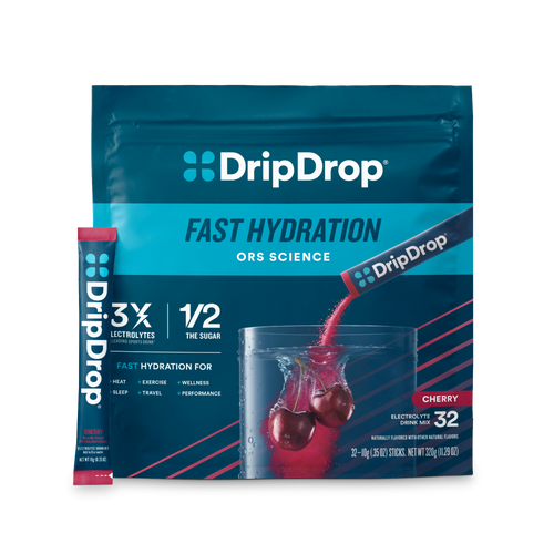 DripDrop Cherry Electrolyte Powder, 8 oz sticks, 32 count Q0