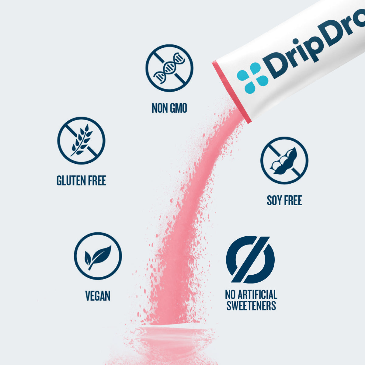 DripDrop Zero Sugar Plus, Watermelon, Tangerine, Tropical Punch, Raspberry Lemonade, 16 oz sticks, 8 count D9